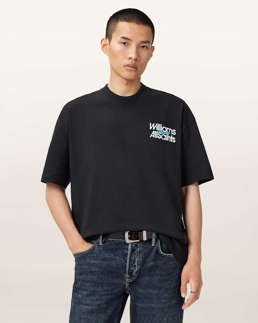 AllSaints Williams X AllSaints Pole Crew Neck T-Shirt – Washed Black