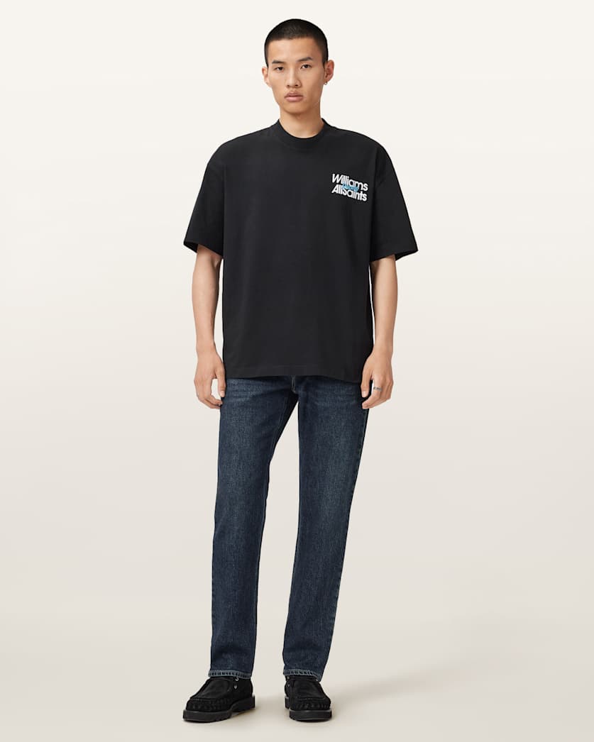 AllSaints Williams X AllSaints Pole Crew Neck T-Shirt – Washed Black