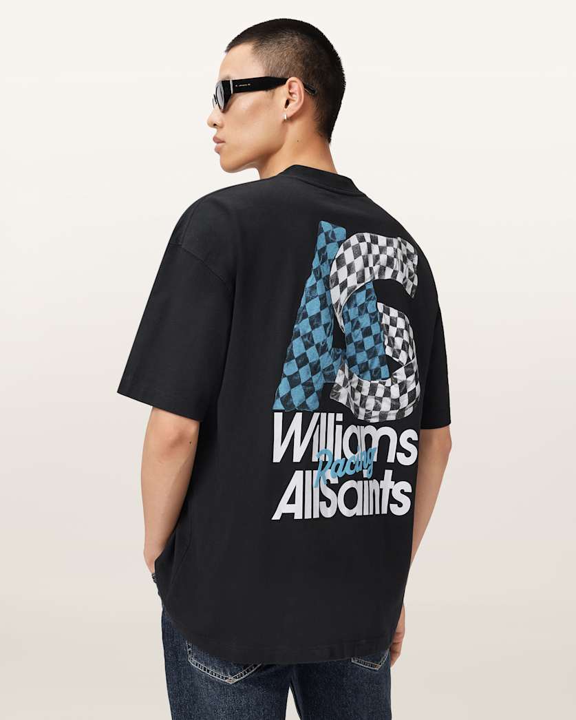 AllSaints Williams X AllSaints Pole Crew Neck T-Shirt – Washed Black