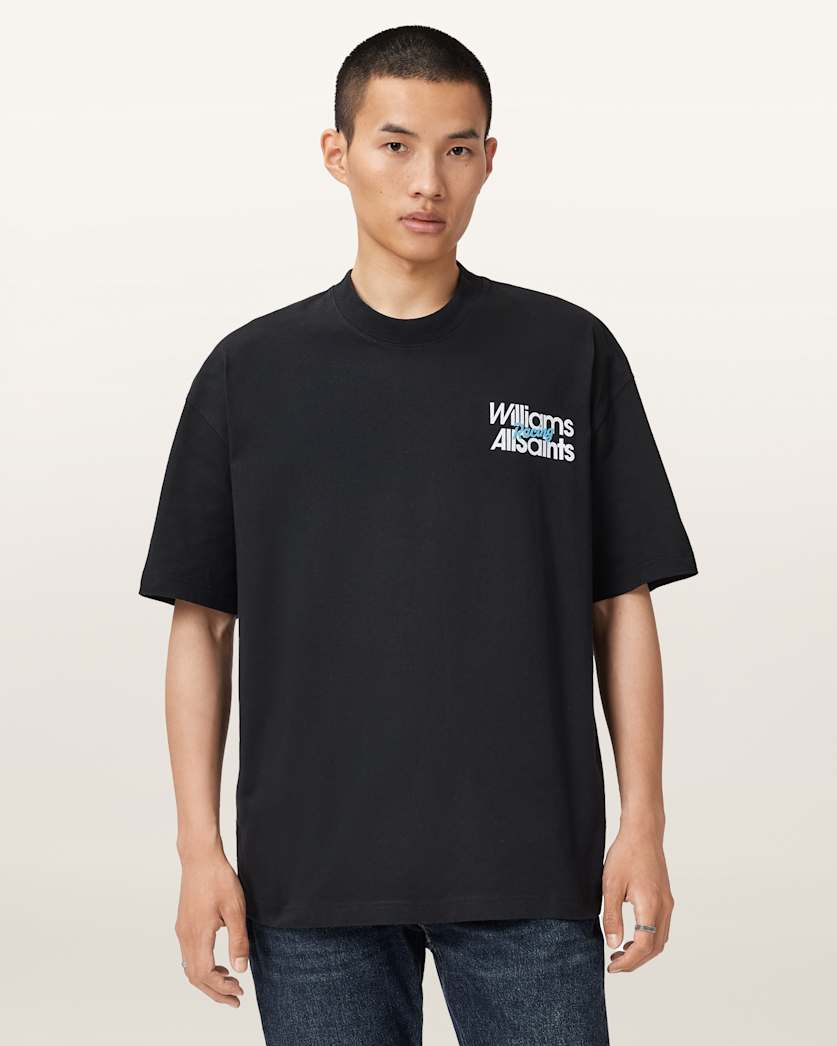 AllSaints Williams X AllSaints Pole Crew Neck T-Shirt – Washed Black