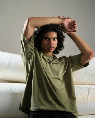 THE BARES - OLIVE WASHED T-SHIRT