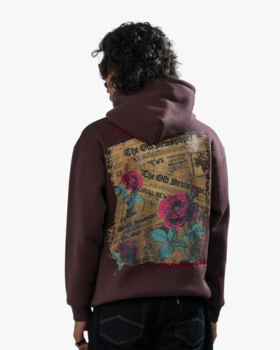 Love Me More - Coffee Printed Oversized Hoodie