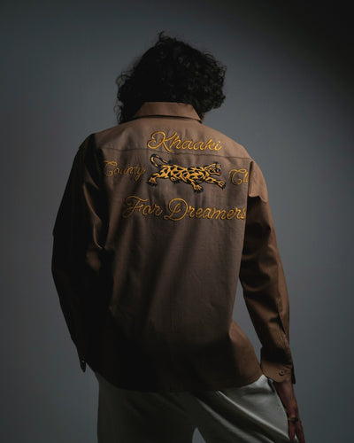 The Dreamer's Shirt - Khaki Embroidered Shirt