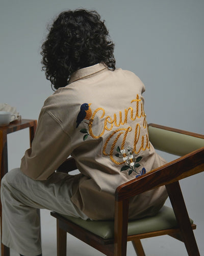 The County Club - Beige Embroidered Shirt