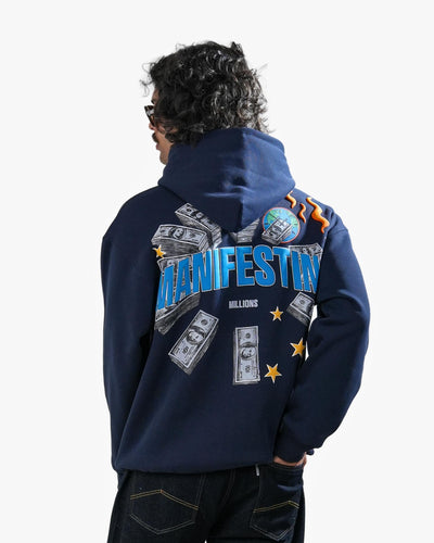 Selfmade - Navy Oversized Printed Hoodie