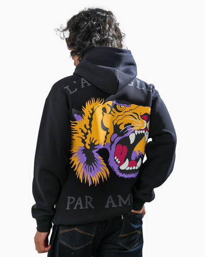 Ruthless - Black Oversized Printed Hoodie