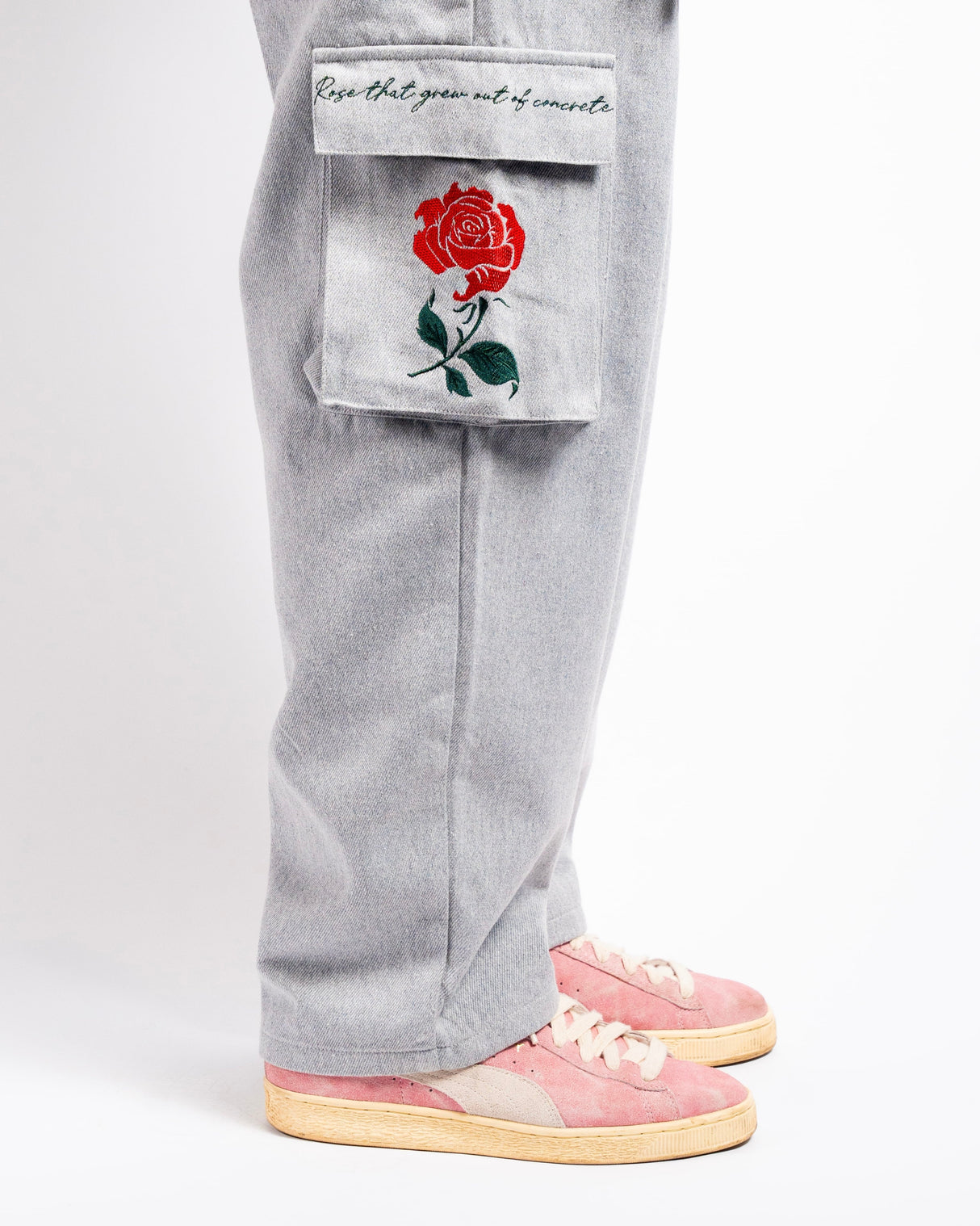Handloom Cargo Pants - Concrete