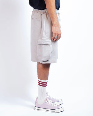 Shinobi Round Pocket Cargo Shorts - Grey