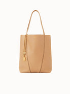 CHLOE Spin tote bag in grained leather Milky Brown