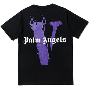 Vlone X Palm Angels Logo T-shirt "Black/Purple" - dawntown