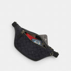 Coach Warren Mini Belt Bag In Signature Canvas Gunmetal Charcoal Black