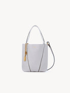 CHLOE Small Chloé Spin tote bag in grained leather Greyish Blue