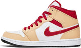 Air Jordan 1 Mid "Light Curry Cardinal Red" - Dawntown