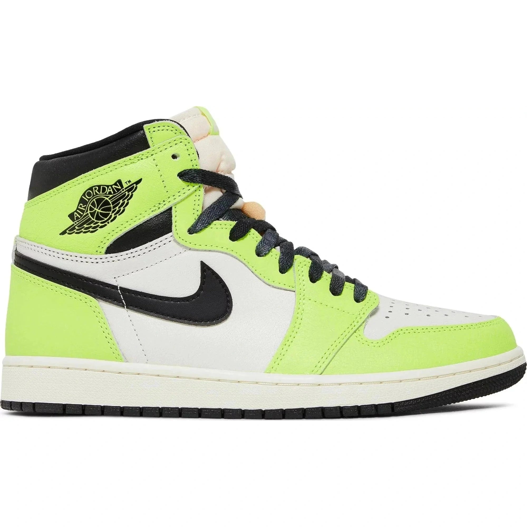 Air Jordan 1 Retro High OG Visionaire sneaker with neon green, white, and black details