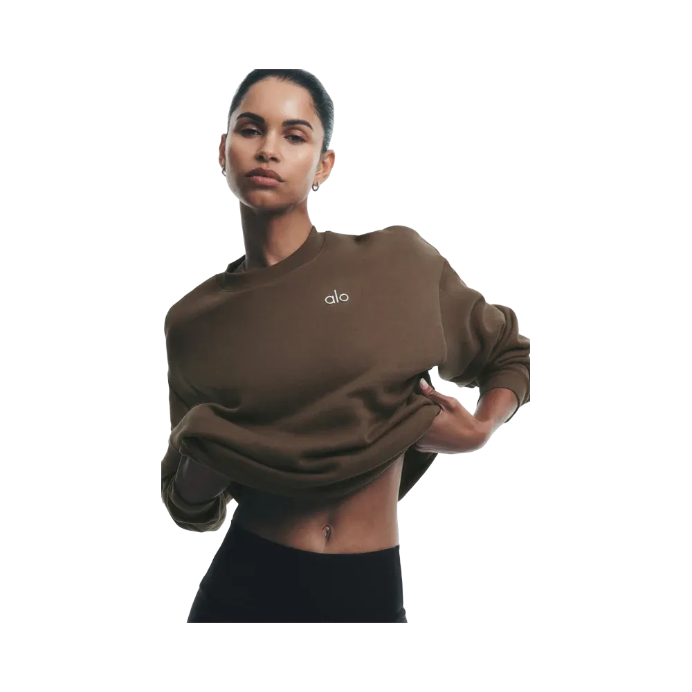 Alo Accolade Crew Neck Pullover 'Java Brown'