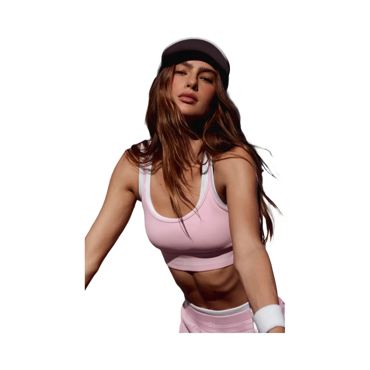 Alo Airbrush Better Together Bra 'Pink Marshmallow/White'