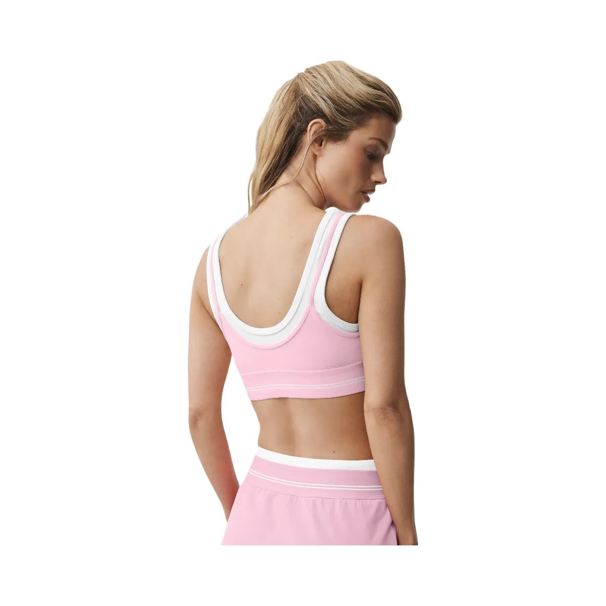 Alo Airbrush Better Together Bra 'Pink Marshmallow/White'