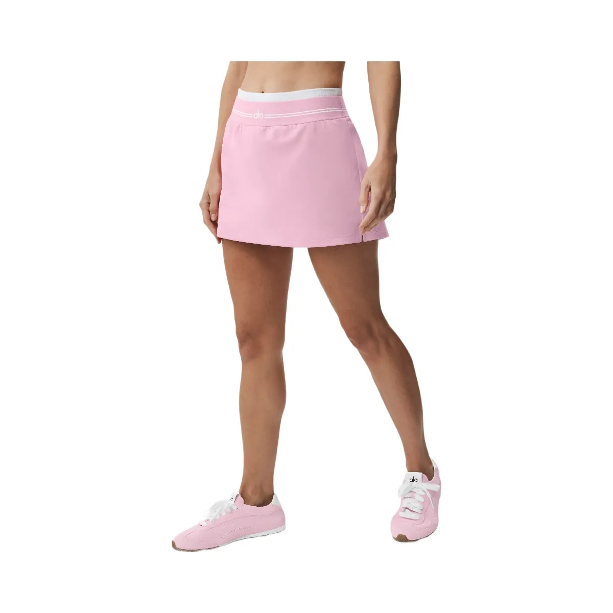 Alo Airbrush Better Together Tennis Skirt 'Pink Marshmallow/White'