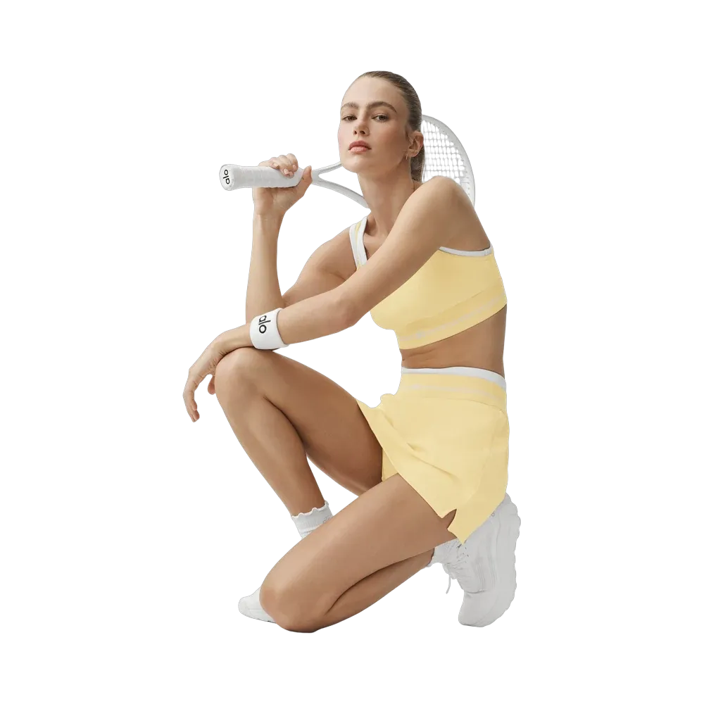 Alo Airbrush Better Together Tennis Skirt 'Warm Butter/White'