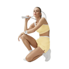 Alo Airbrush Better Together Tennis Skirt 'Warm Butter/White'
