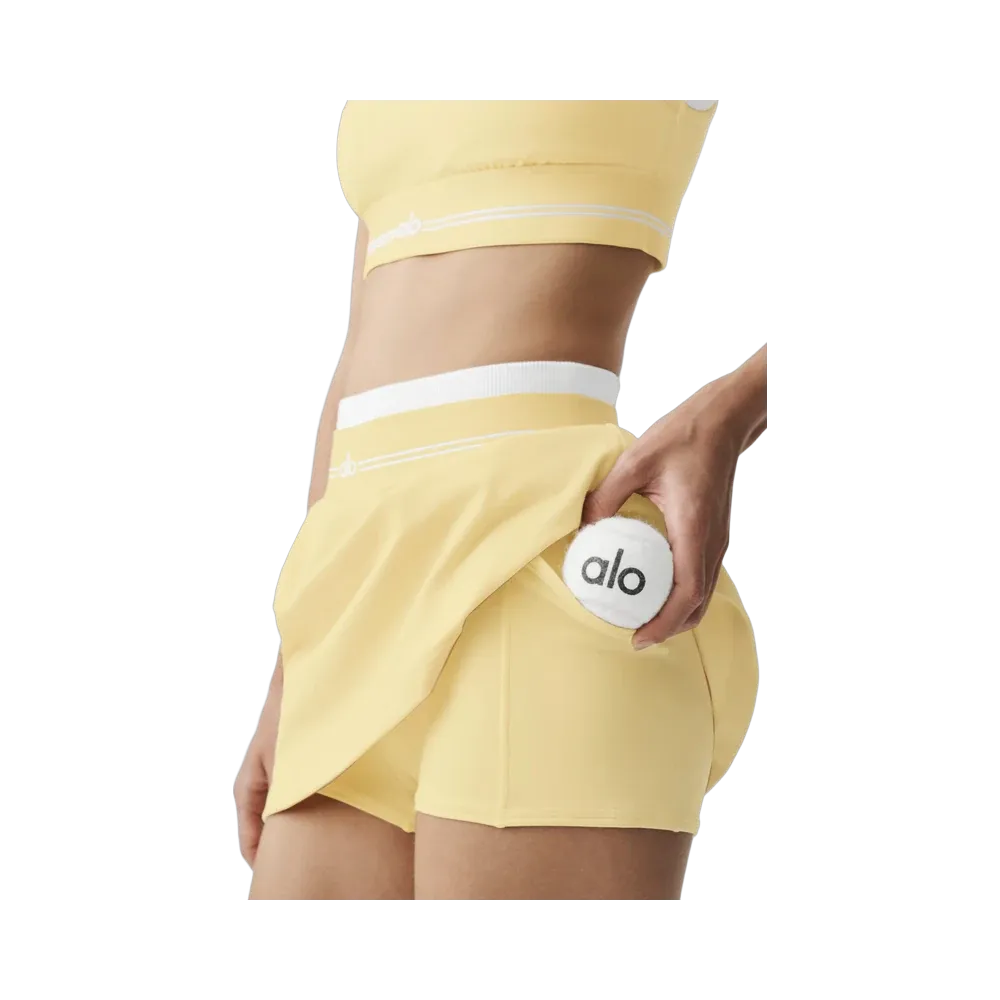 Alo Airbrush Better Together Tennis Skirt 'Warm Butter/White'