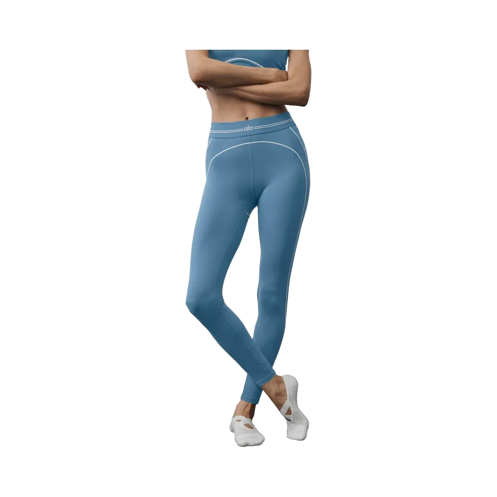 Alo Airbrush High-Waist 7/8 Heart Throb Legging 'California Blue/White'