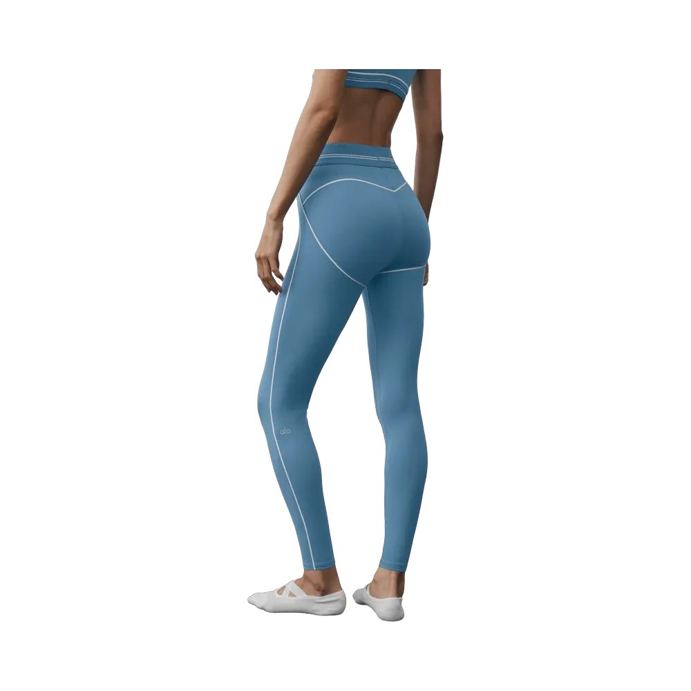 Alo Airbrush High-Waist 7/8 Heart Throb Legging 'California Blue/White'