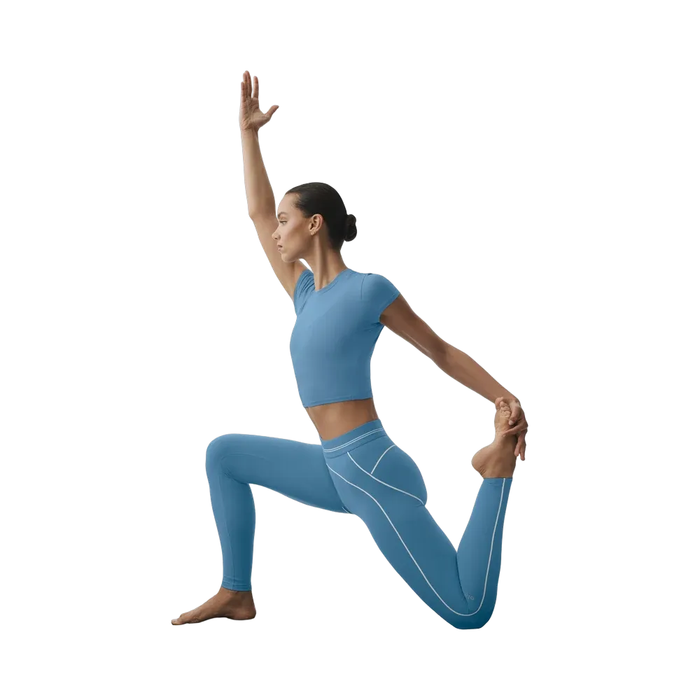 Alo Airbrush High-Waist Heart Throb Legging 'California Blue/White'