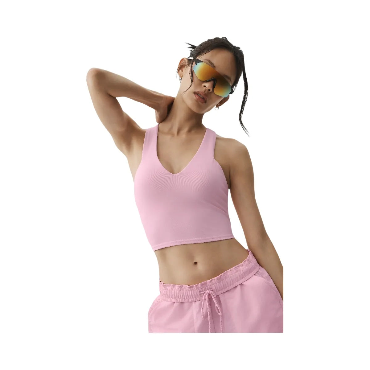 Alo Airbrush Real Bra Tank 'Pink Marshmallow'