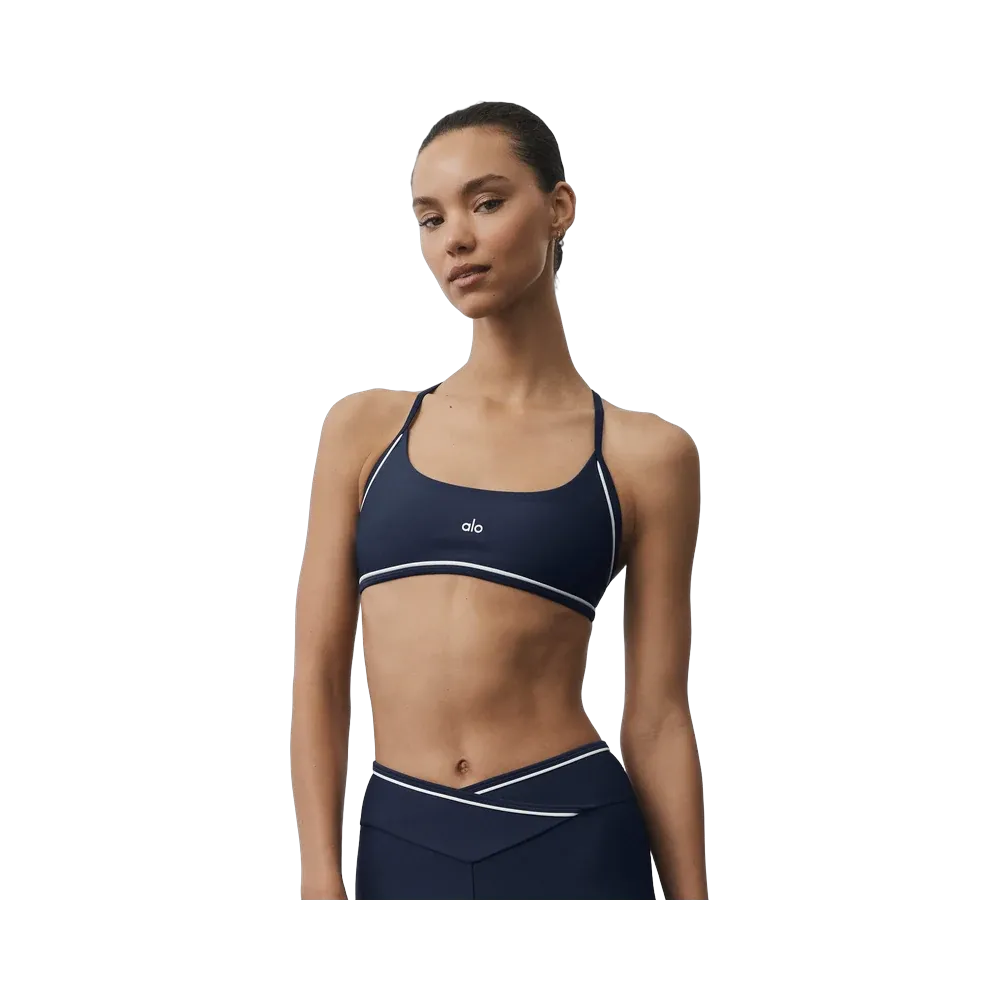 Alo Airlift Trifecta Bra 'Navy/White'