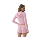 Alo Alosoft Finesse Full Zip Fitted Hoodie 'Pink Marshmallow'