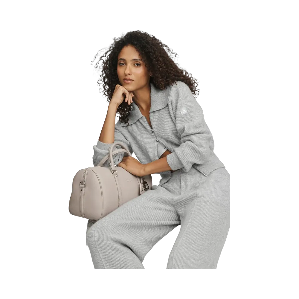 Alo Cashmere Wool Harmony Full Zip Jacket 'Athletic Heather Grey'