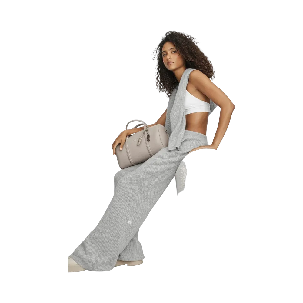 Alo Cashmere Wool Low-Rise Harmony Trouser (Long) 'Athletic Heather Grey'