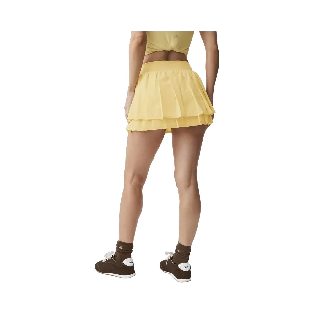 Alo Double Or Nothing Tennis Skirt 'Warm Butter'