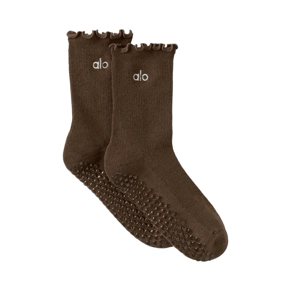 Alo Lettuce Edge Grip Sock 'Espresso'