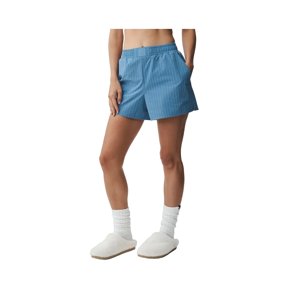 Alo Pinstripe Daylight Boxer Short 'California Blue/White'