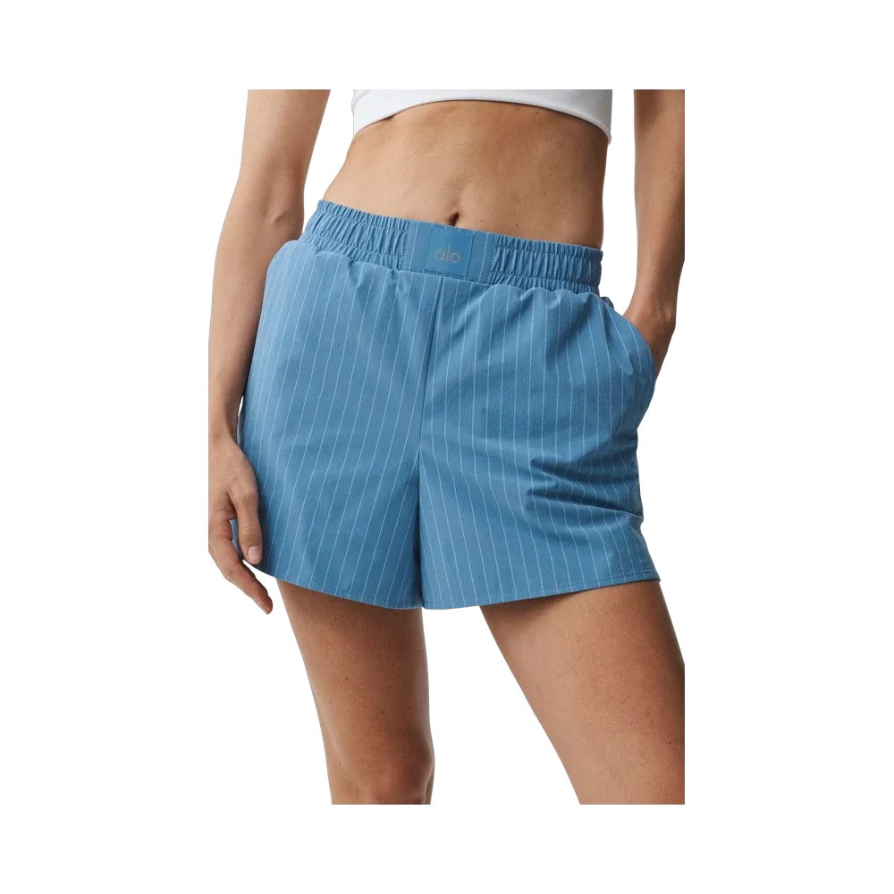 Alo Pinstripe Daylight Boxer Short 'California Blue/White'
