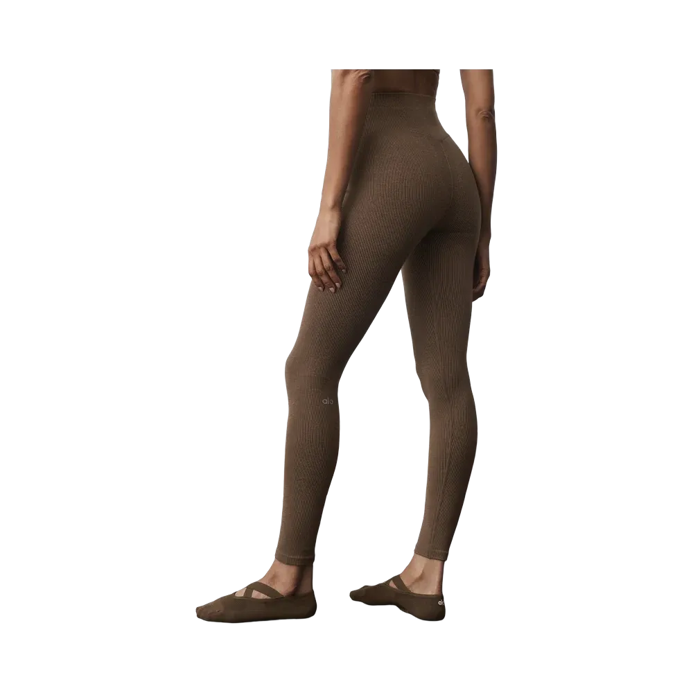 Alo Seamless High-Waist Two Tone Rib Legging 'Java Brown'