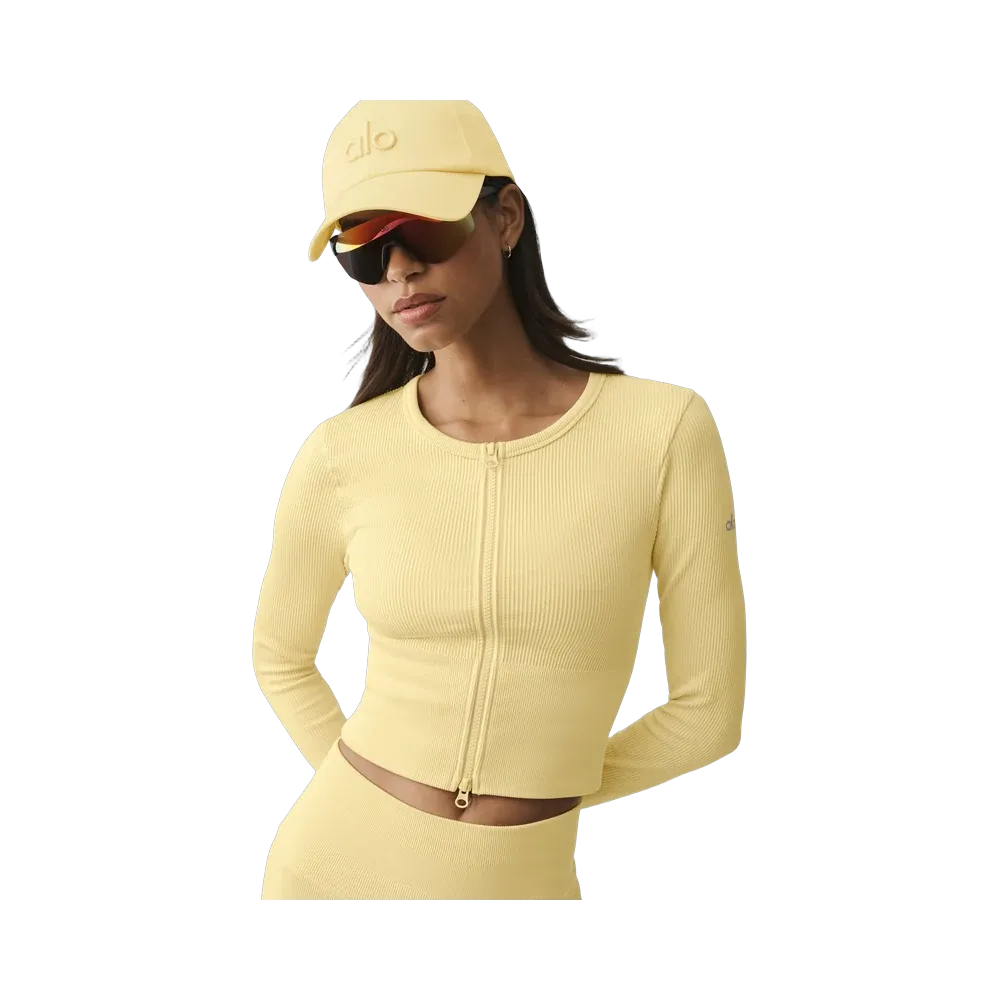 Alo Seamless Ribbed Favorite Jacket 'Warm Butter'