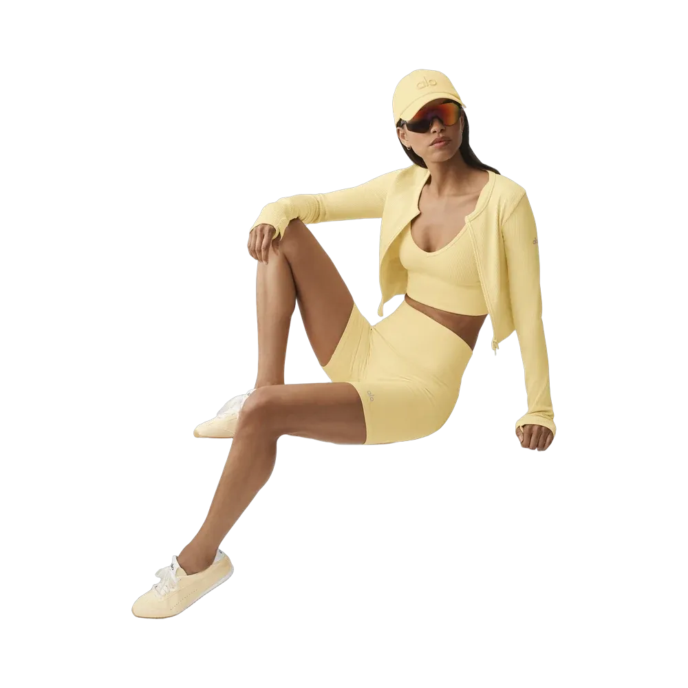 Alo Seamless Ribbed Favorite Jacket 'Warm Butter'