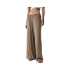 Alo Semi Sheer High-Waist Oasis Wide Leg Pant (Long) 'Java Brown Heather'
