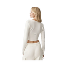 Alo Sweater Knit Crossover Long Sleeve 'Ivory'