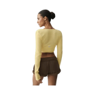 Alo Sweater Knit Crossover Long Sleeve 'Warm Butter'