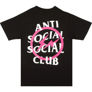 Anti Social Social Club x Fragment Design Pink Bolt Tee 'Black' - Dawntown