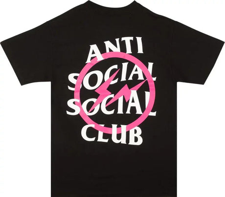 Anti Social Social Club x Fragment Design Pink Bolt Tee 'Black' - Dawntown