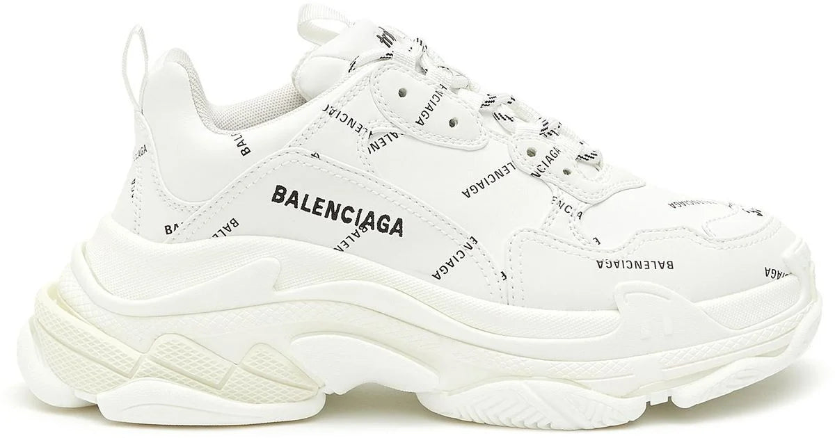 Balenciaga All Over Logo Triple S Beige