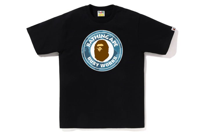 BAPE Honeycomb Camo Busy Works Tee - Black - Dawntown