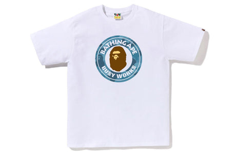 BAPE Honeycomb Camo Busy Works Tee - White - Dawntown