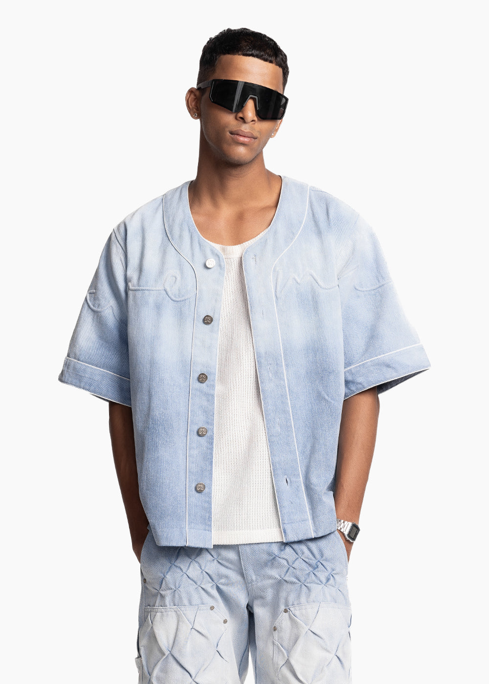 EVEMEN CORDED SHIRT - WASHED BLUE