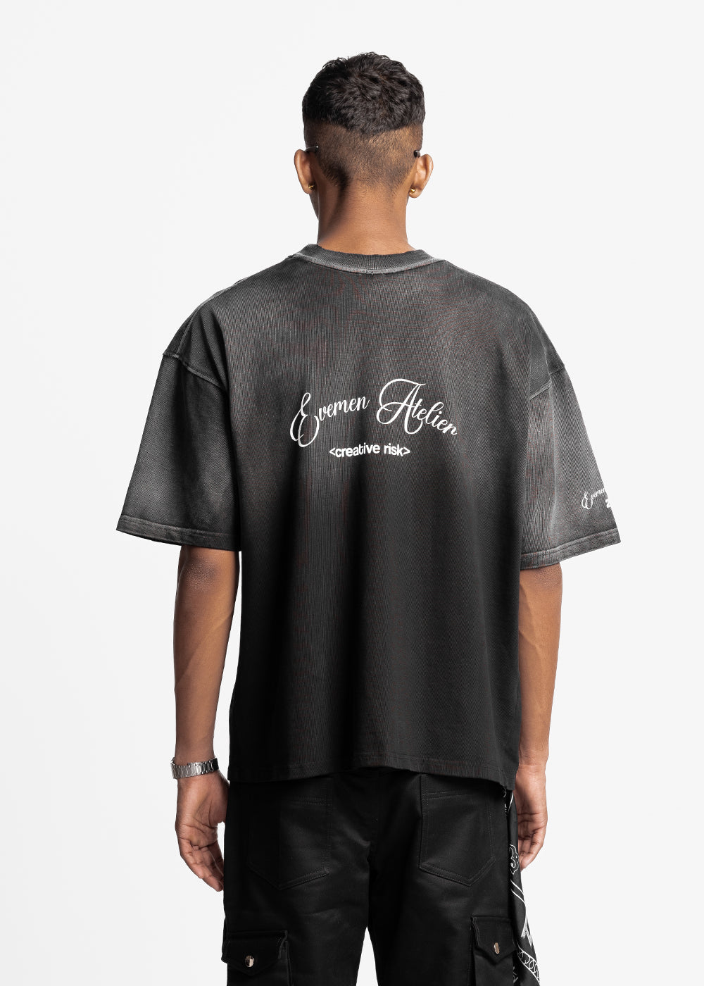 EVEMEN ATELIER T-SHIRT - OMBRE BLACK